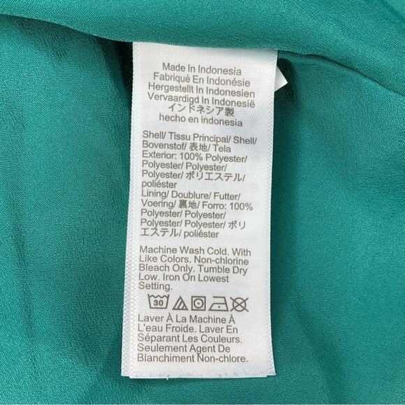 J Crew Blouse Sleeveless Green Ruffle Neckline Size M - Picture 9 of 9